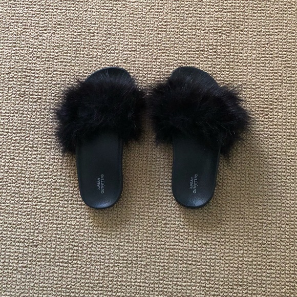fuzzy sandals